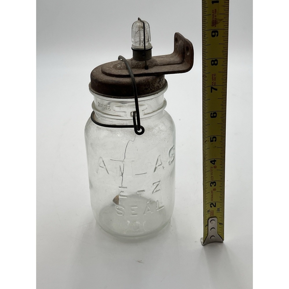 Antique White Automotive Products Atlas E-Z Seal Mason Jar Utility Wall Light - Picture 10 of 16